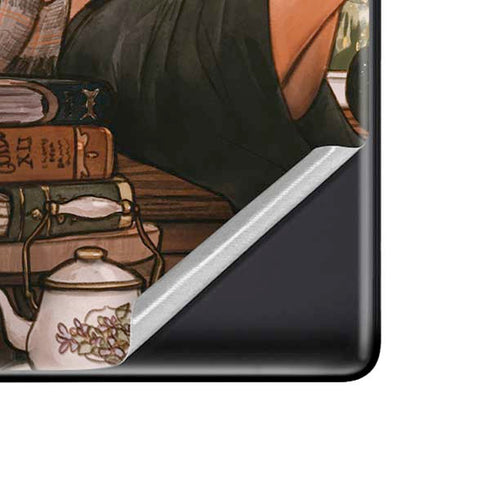 Cozy Autumn Library Witch with Cat and Coffee by Ivy Dolamore Google Pixel 6 Pro Skin